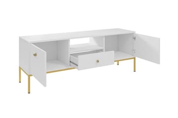 Klinkerville Fritstående Tv-bord 154 cm med Opbevaring i Malet Træ - Hvid - Møbler - TV borde & mediemøbler - TV-borde