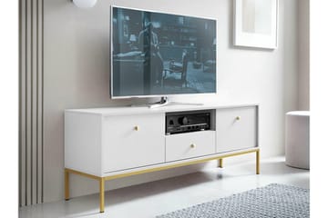 Klinkerville Fritstående Tv-bord 154 cm med Opbevaring i Malet Træ - Hvid - Møbler - TV borde & mediemøbler - TV-borde