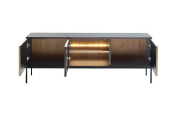 Klinkerville TV-bænk med Belysning 39 cm dyb 56 cm bred - Sort - Møbler - TV borde & mediemøbler - TV-borde