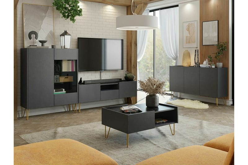 Klinkerville TV-skab 144 cm - Grafit - Møbler - TV borde & mediem�øbler - TV-skab