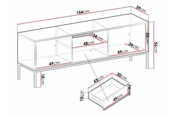 Klinkerville TV-skab 154 cm - Hvid - Møbler - TV borde & mediemøbler - TV-borde