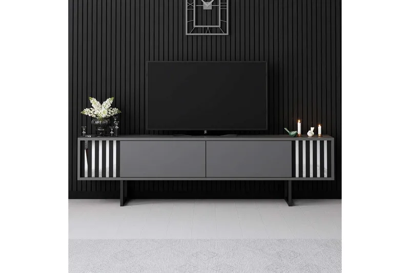 TV-skab Krom Linje Antracit / Sort - Antracit / Sort - Møbler - TV borde & mediemøbler - TV-borde