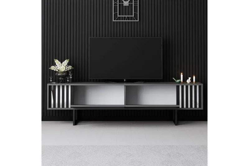 TV-skab Krom Linje Antracit / Sort - Antracit / Sort - Møbler - TV borde & mediemøbler - TV-borde