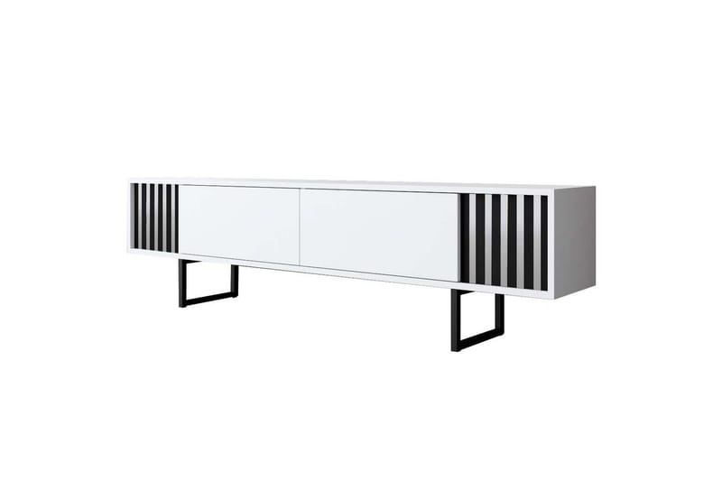 TV-skab Krom Linje Hvid / Sort, Hvid / Sort