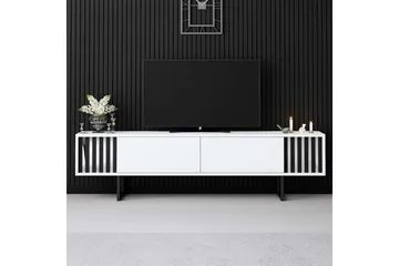 TV-skab Krom Linje Hvid / Sort - Hvid / Sort - Møbler - TV borde & mediemøbler - TV-borde