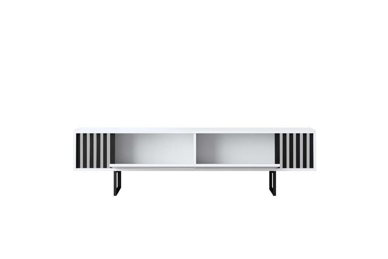 TV-skab Krom Linje Hvid / Sort - Hvid / Sort - Møbler - TV borde & mediemøbler - TV-borde