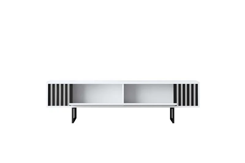 TV-skab Krom Linje Hvid / Sort - Hvid / Sort - Møbler - TV borde & mediemøbler - TV-borde