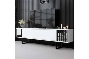 TV-skab Krom Linje Hvid / Sort - Hvid / Sort - Møbler - TV borde & mediemøbler - TV-borde
