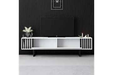 TV-skab Krom Linje Hvid / Sort - Hvid / Sort - Møbler - TV borde & mediemøbler - TV-borde