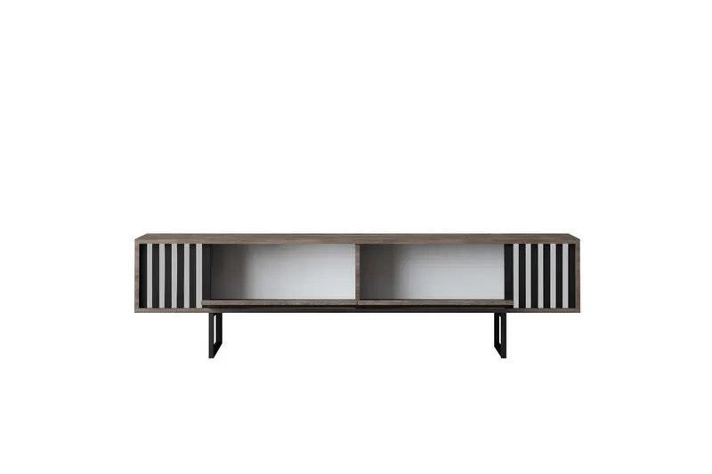 TV-skab Krom Linje Valnød / Sort - Valnød / Sort - Møbler - TV borde & mediemøbler - TV-borde