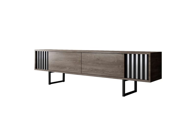 TV-skab Krom Linje Valnød / Sort, Valnød / Sort