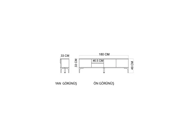 TV-skab Kunar Antracit / Eg - Antracit / Eg - Møbler - TV borde & mediemøbler - TV-borde