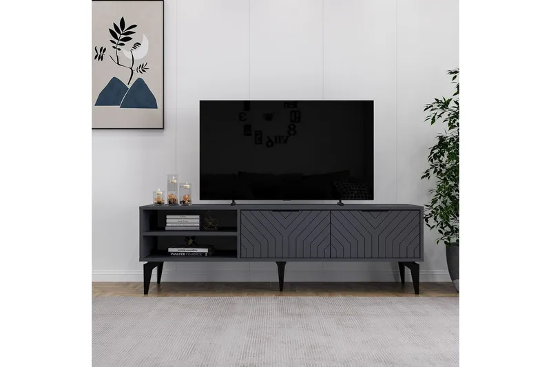 TV-skab Lyven Antracit - Antracit - Møbler - TV borde & mediemøbler - TV-borde