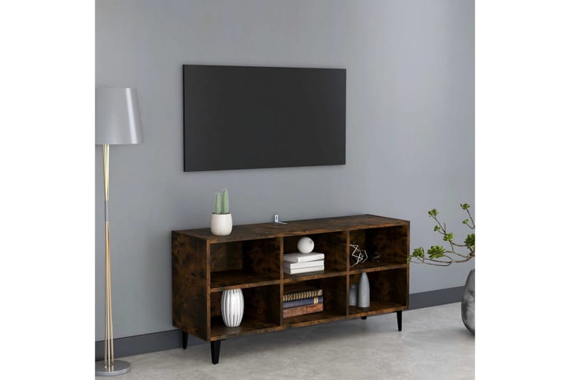 tv-skab m. metalben 103,5x30x50 cm sonoma-eg - Brun - TV-borde