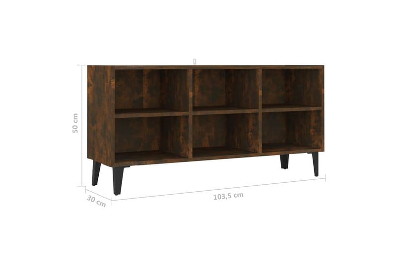 tv-skab m. metalben 103,5x30x50 cm sonoma-eg - Brun - Møbler - TV borde & mediemøbler - TV-borde