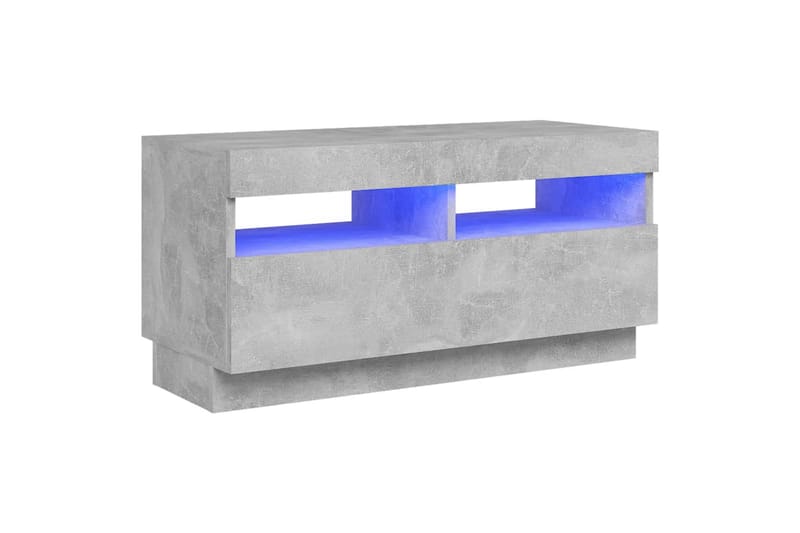 tv-skab med LED-lys 80x35x40 cm betongrå - Grå - TV-borde