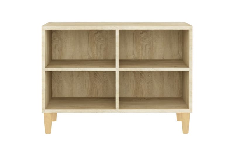 tv-skab med massive træben 69,5x30x50 cm sonoma-eg - Brun - Møbler - TV borde & mediemøbler - TV-borde