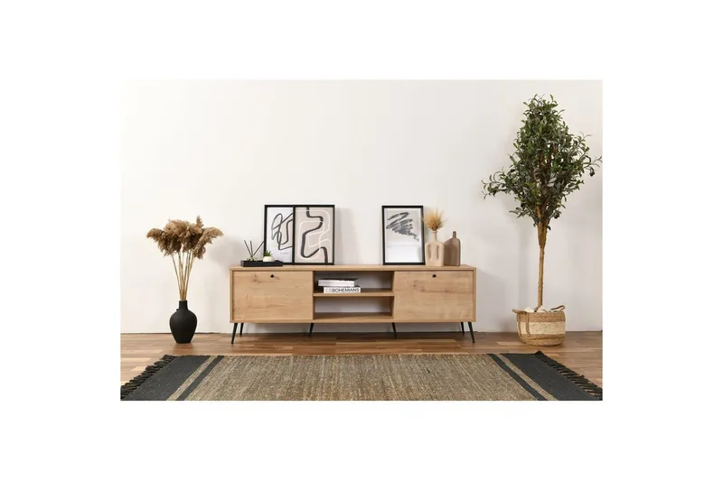 TV-skab Mjudi Eg - Lysfarvet træ - Møbler - TV borde & mediemøbler - TV-borde