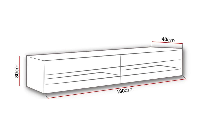 Narbonne Tv-skab 180 cm - Natur/Sort - TV-skab