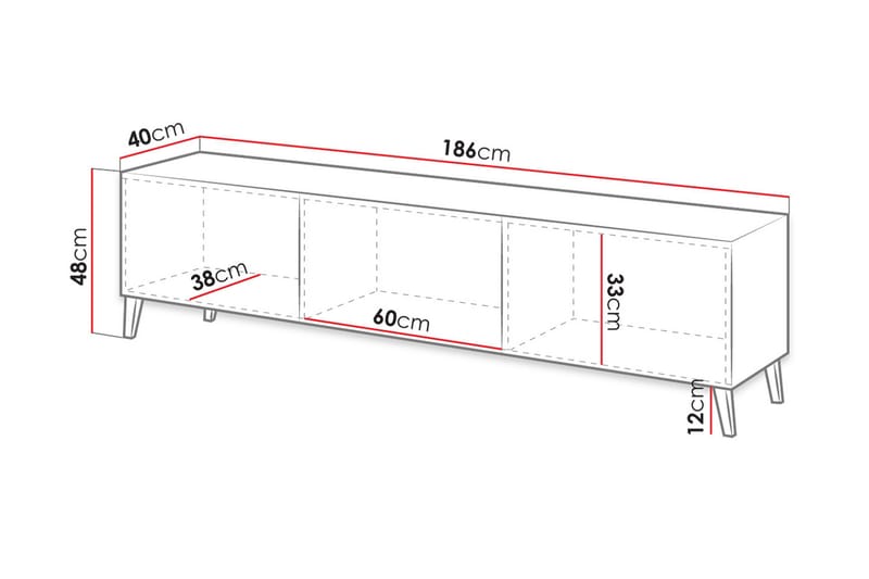 Novaj Tv-skab 155 cm - Sort - Møbler - TV borde & mediemøbler - TV-skab