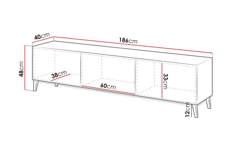 Novaj Tv-skab 155 cm - Sort - TV-skab