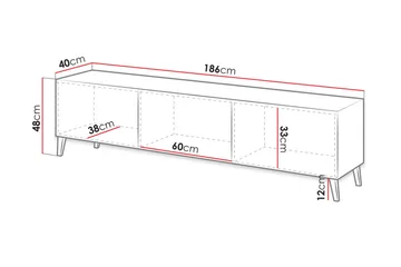 Novaj Tv-skab 155 cm - Sort - Møbler - TV borde & mediemøbler - TV-borde