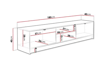 Novaj TV-skab 180 cm - Sort - Møbler - TV borde & mediemøbler - TV-borde