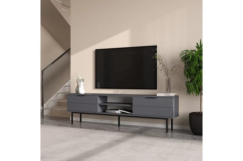 TV-skab Ranjit Antracit - Antracit - Møbler - TV borde & mediemøbler - TV-borde