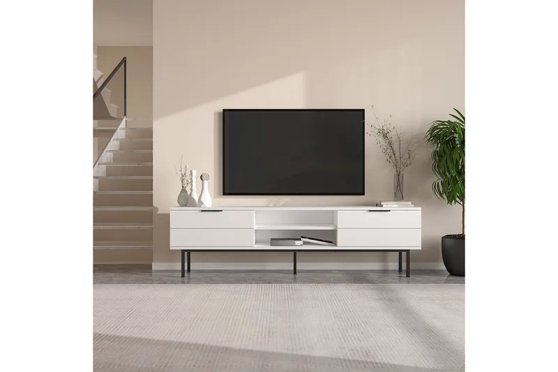 TV-skab Ranjit Hvid - Hvid - Møbler - TV borde & mediemøbler - TV-borde