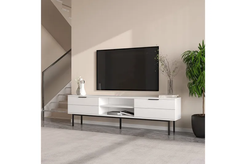 TV-skab Ranjit Hvid - Hvid - Møbler - TV borde & mediemøbler - TV-borde