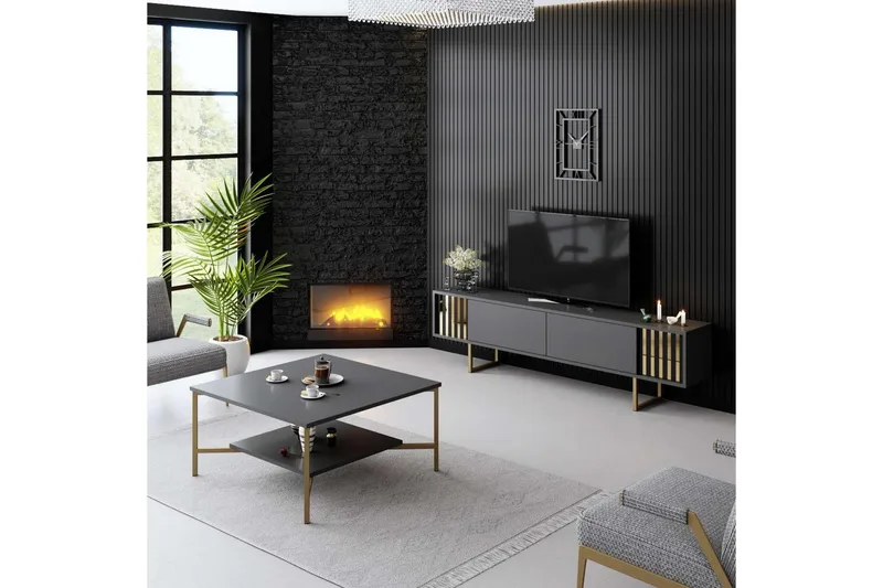 TV-skab Rany linje Antracit / Rany - Antracit / Rany - Møbler - TV borde & mediemøbler - TV-borde