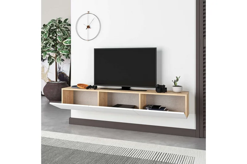 TV-skab Rasab 180 Sudamal Eg / Hvid - Sudamal Eg / Hvid - Møbler - TV borde & mediemøbler - TV-borde