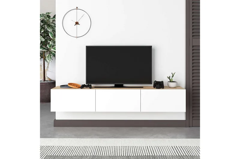 TV-skab Rasab 180 Sudamal Eg / Hvid - Sudamal Eg / Hvid - Møbler - TV borde & mediemøbler - TV-borde