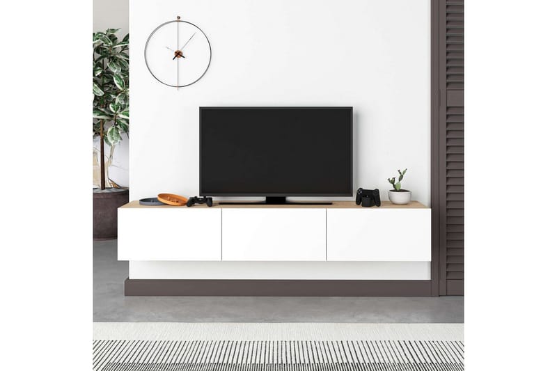 TV-skab Rasab 180 Sudamal Eg / Hvid - Sudamal Eg / Hvid - Møbler - TV borde & mediemøbler - TV-borde