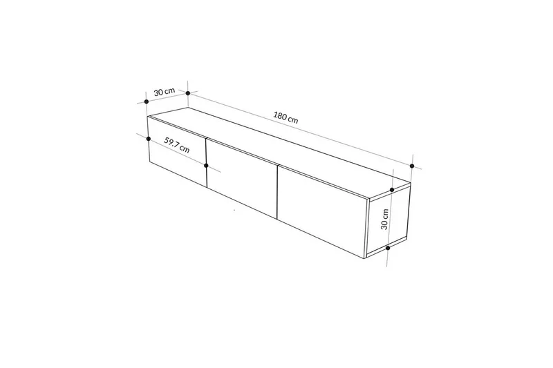 TV-skab Rasab 180 Sudamal Eg / Hvid - Sudamal Eg / Hvid - Møbler - TV borde & mediemøbler - TV-borde