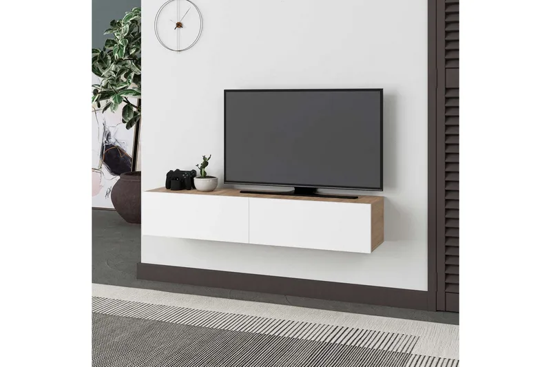 TV-skab Rasab Sudamal Eg / Hvid - Sudamal Eg / Hvid - Møbler - TV borde & mediemøbler - TV-borde