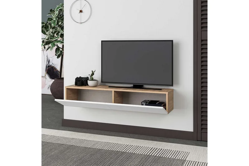 TV-skab Rasab Sudamal Eg / Hvid - Sudamal Eg / Hvid - Møbler - TV borde & mediemøbler - TV-borde