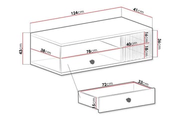 Rosehall Gulvstående Tv-bord 124 cm med Opbevaring i Eg - Beige - Møbler - TV borde & mediemøbler - TV-borde