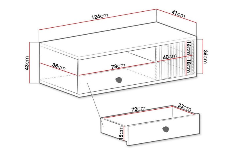 Rosehall Gulvstående Tv-bord 124 cm med Opbevaring i Eg - Beige - Møbler - TV borde & mediemøbler - TV-borde