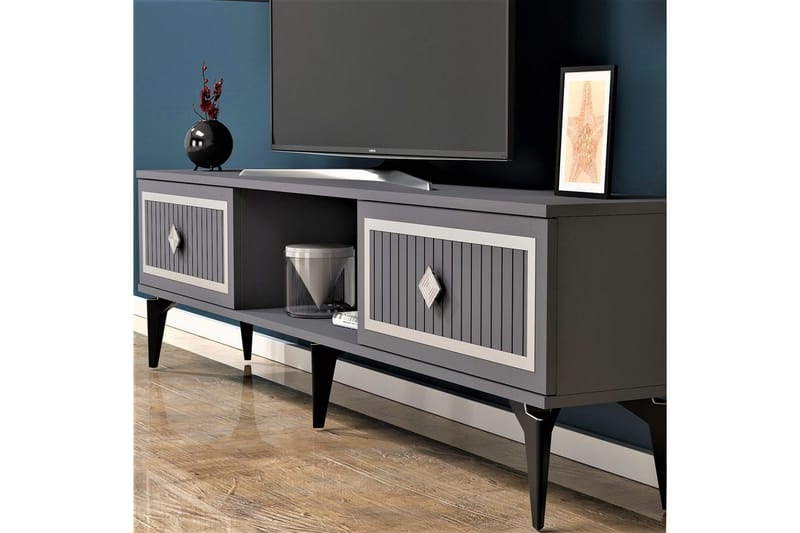 TV-skab Sivaji Antracit / Sølv - Antracit / Sølv - Møbler - TV borde & mediemøbler - TV-borde