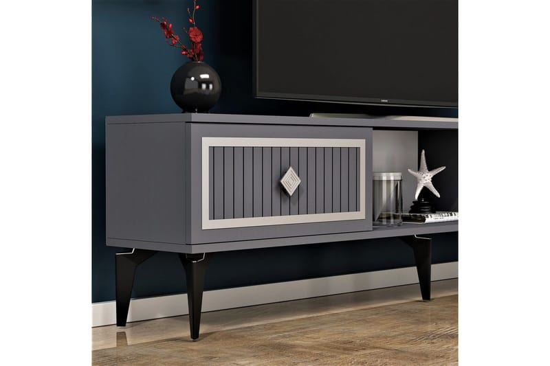 TV-skab Sivaji Antracit / Sølv - Antracit / Sølv - Møbler - TV borde & mediemøbler - TV-borde