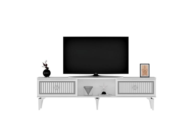 TV-skab Sivaji Hvid / Sølv - Hvid / Sølv - Møbler - TV borde & mediemøbler - TV-borde