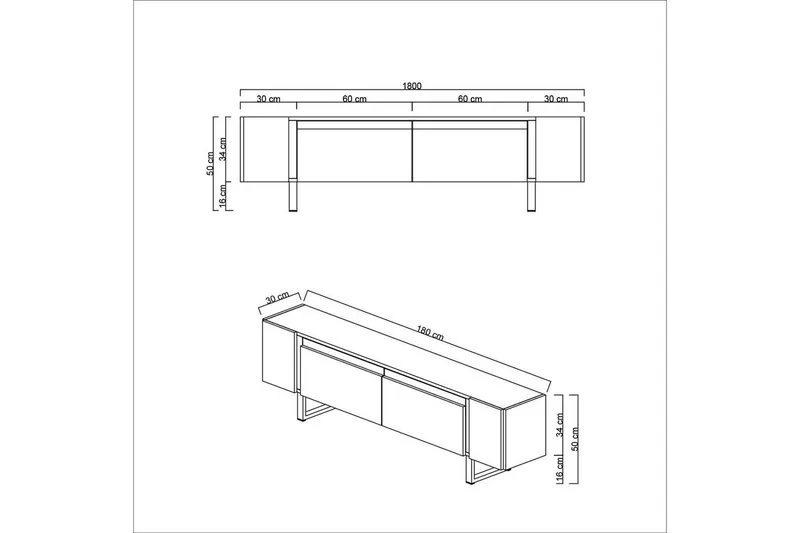 TV-skab Sozi Antracit / Rany - Antracit / Rany - Møbler - TV borde & mediemøbler - TV-borde