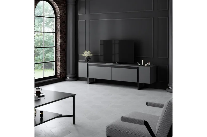TV-skab Sozi Antracit / Sort - Antracit / Sort - Møbler - TV borde & mediemøbler - TV-borde