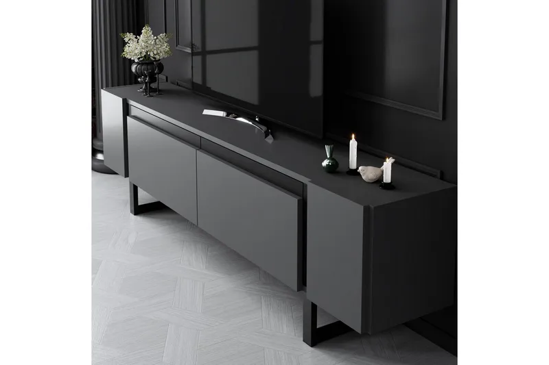 TV-skab Sozi Antracit / Sort - Antracit / Sort - Møbler - TV borde & mediemøbler - TV-borde