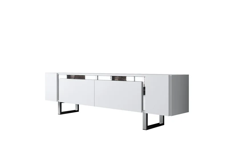 TV-skab Sozi Hvid / Sølv, Hvid / Sølv