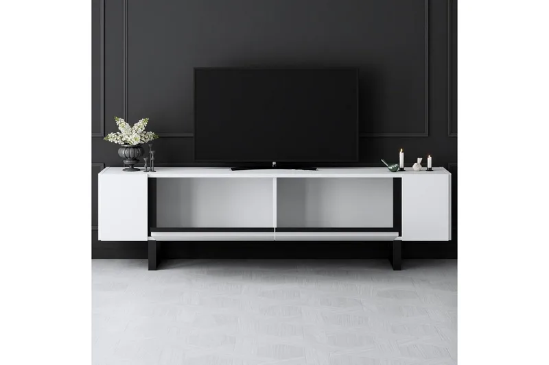 TV-skab Sozi Hvid / Sort - Hvid / Sort - Møbler - TV borde & mediemøbler - TV-borde