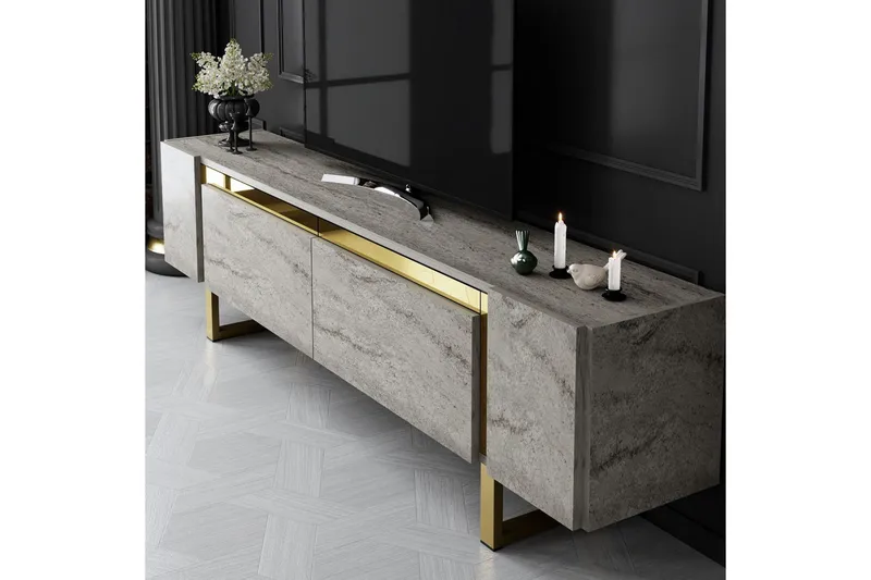 TV-skab Sozi Travertin / Rany - Travertin / Rany - Møbler - TV borde & mediemøbler - TV-borde