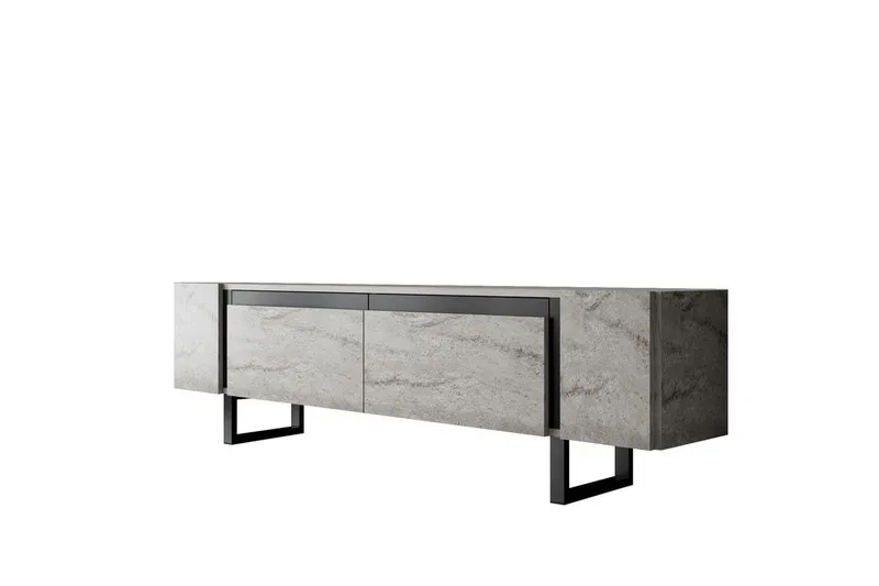 TV-skab Sozi Travertin / Sort - Travertin / Sort - Møbler - TV borde & mediemøbler - TV-borde