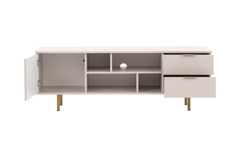 Staffin Fritstående Tv-bord 150 cm med Opbevaring i Malet Træ - Beige - Møbler - TV borde & mediemøbler - TV-borde